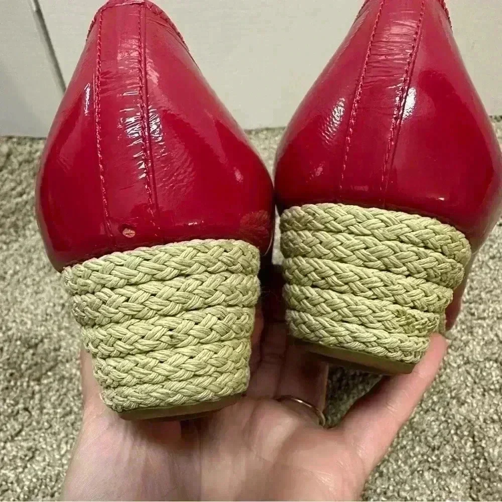 Cole Haan Red Espadrille Wedge Flats